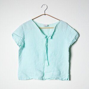 Vibrant Blue 100% Linen Top